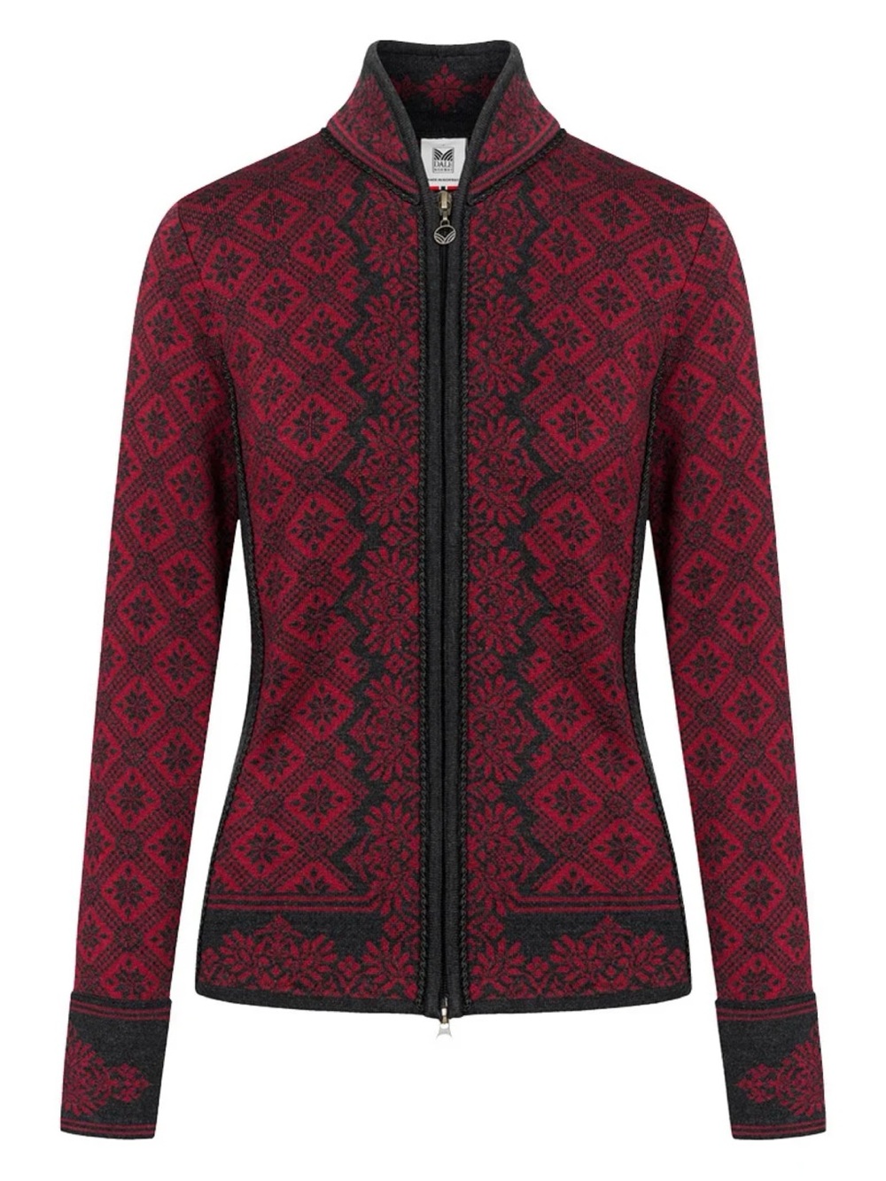 Dale of Norway Christiania Fem Jacket Sweater Full Zip Merino Wool Small Red NWT